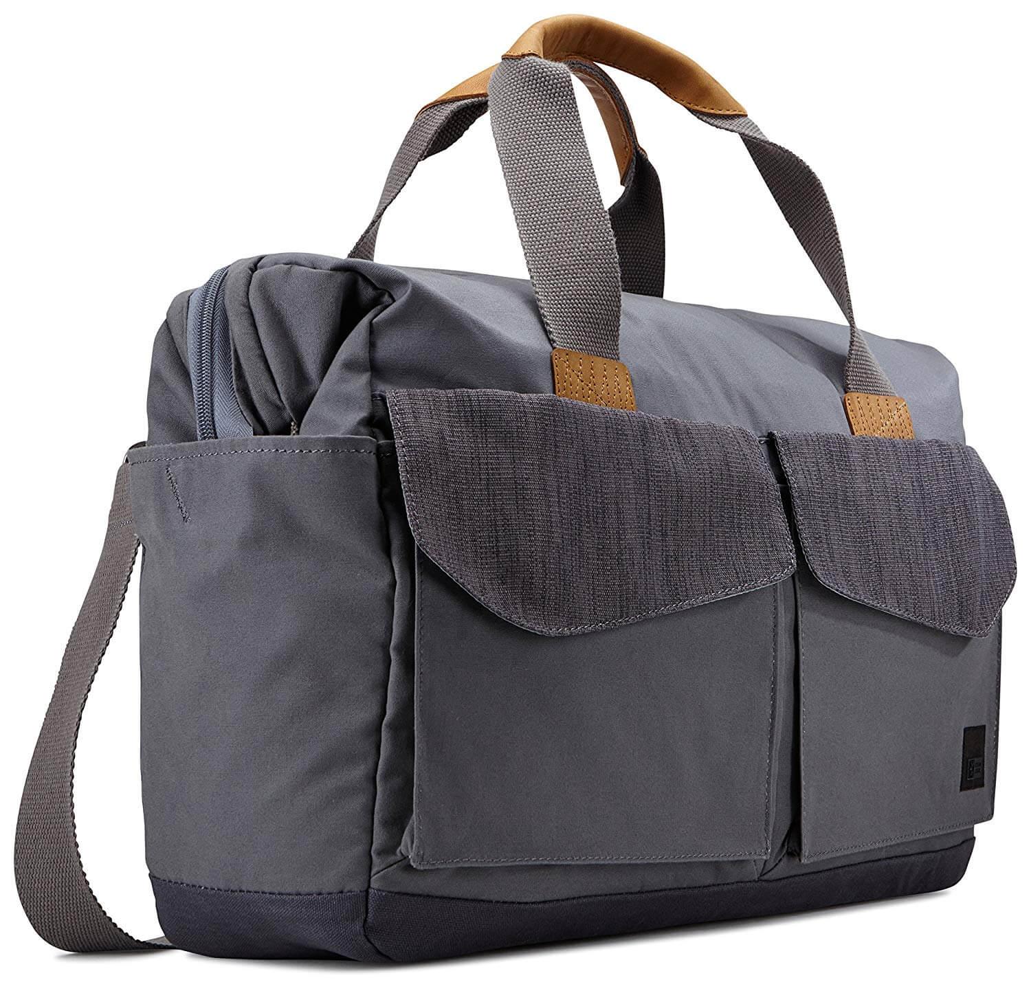 Елегантна чанта с дръжки и презрамка за MacBook Pro 15 и лаптопи до 15.6 инча - Case Logic Lodo Satchel Travel Bag LODB-115GRA (тъмносив) | JAR Computers Елегантна чанта с дръжки и презрамка за MacBook Pro 15 и лаптопи до 15.6 инча - Case Logic Lodo Satchel Travel Bag LODB-115GRA (тъмносив)