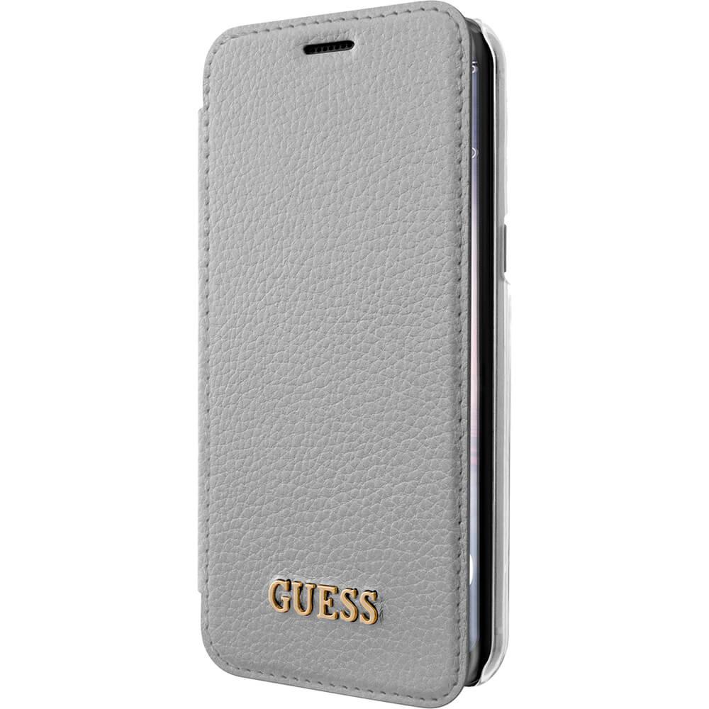 Кожен калъф, тип портфейл за Samsung Galaxy S8 Plus - Guess Iridescent Book Case (сребрист) | JAR Computers Кожен калъф, тип портфейл за Samsung Galaxy S8 Plus - Guess Iridescent Book Case (сребрист)