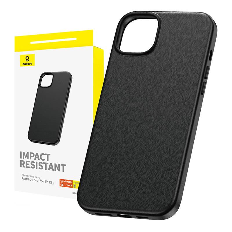 Кожен кейс за iPhone 15 - Baseus Fauxther Leather Case (черен) | JAR Computers Кожен кейс за iPhone 15 - Baseus Fauxther Leather Case (черен)