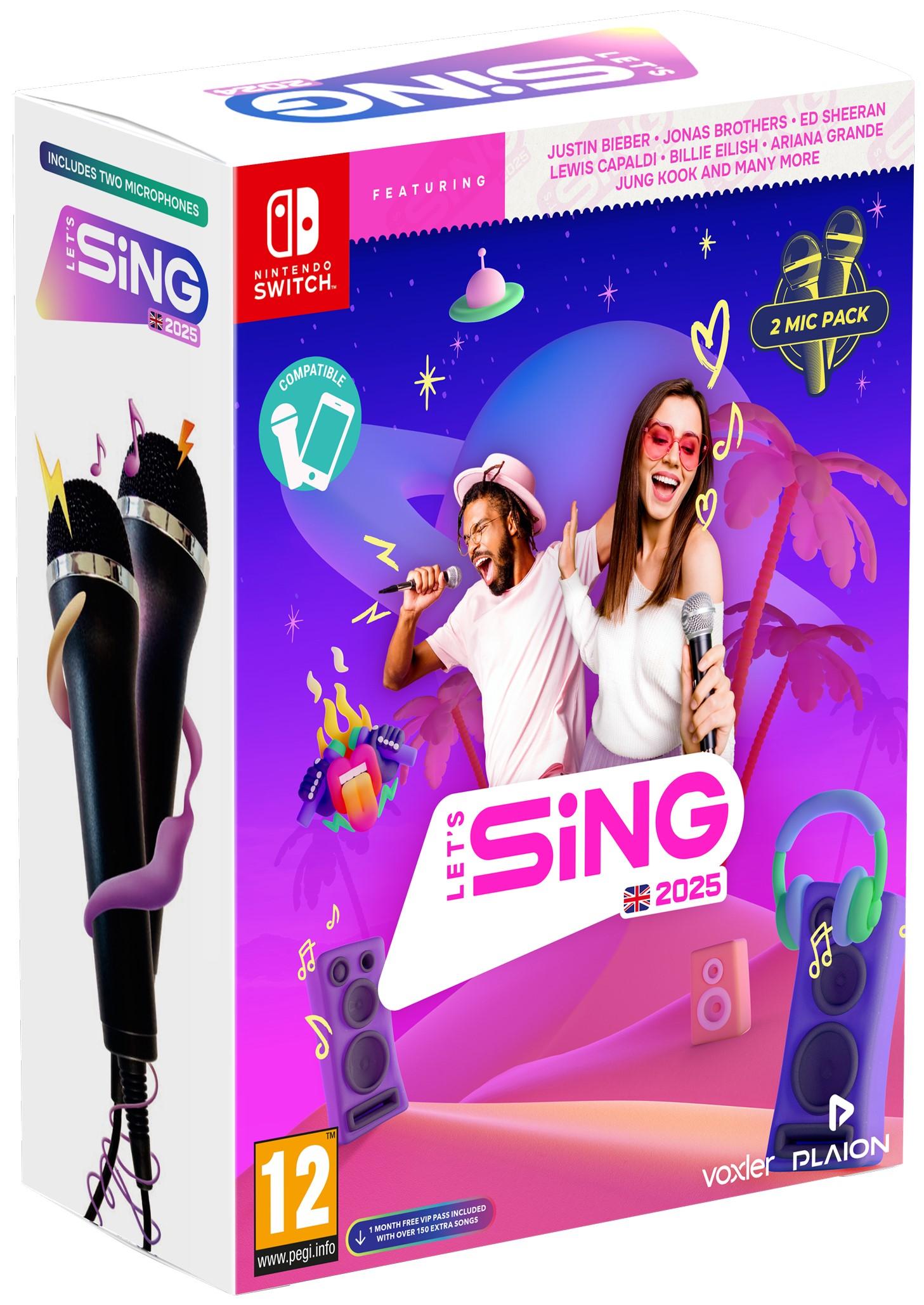 Let's Sing 2025 + 2 Microphones Bundle (Nintendo Switch)