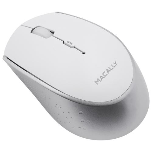 Презареждаема безжична блутут мишка за PC и Mac (бял-сребрист) - Macally Rechargeable Bluetooth Optical Mouse | JAR Computers Презареждаема безжична блутут мишка за PC и Mac (бял-сребрист) - Macally Rechargeable Bluetooth Optical Mouse
