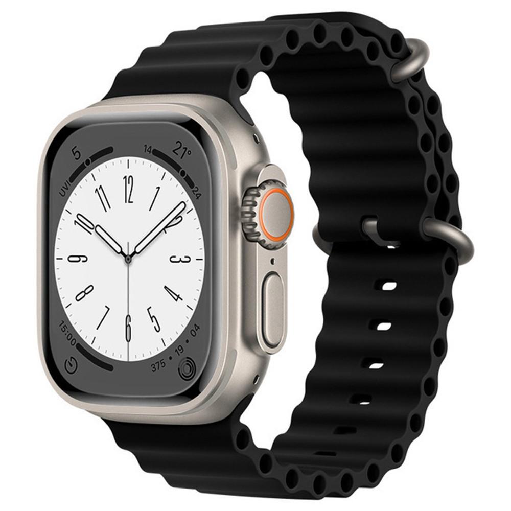 Силиконова каишка за Apple Watch 42мм, 44мм, 45мм, 46мм, Ultra, Ultra 2 49мм - Techsuit Watchband W038 (черен) | JAR Computers Силиконова каишка за Apple Watch 42мм, 44мм, 45мм, 46мм, Ultra, Ultra 2 49мм - Techsuit Watchband W038 (черен)