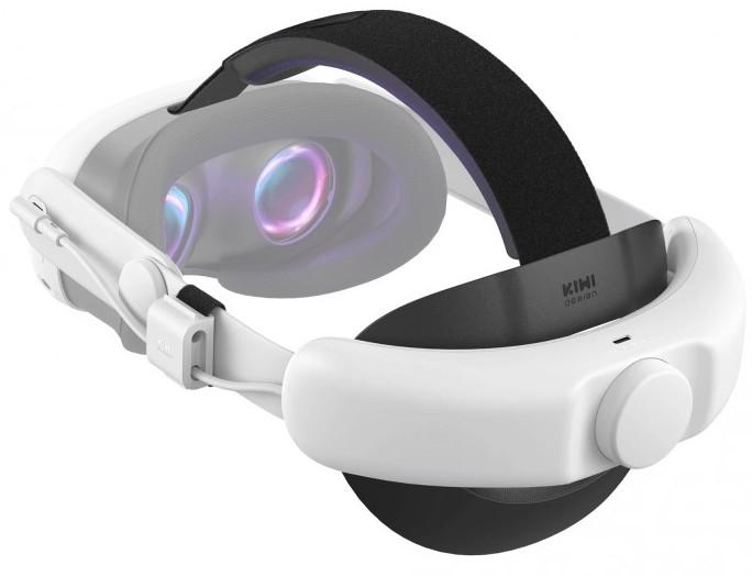Страп Kiwi Design - Elite Strap, с батерия, за Meta Quest 3, бял/черен | JAR Computers Страп Kiwi Design - Elite Strap, с батерия, за Meta Quest 3, бял/черен