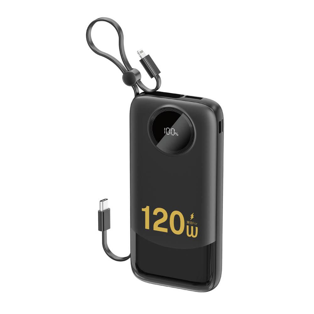 Външна батерия с вградени USB-C и Lightning кабели и USB-C, USB-A портове и технология за бързо зареждане - Dudao CCC K13 Power Bank With Build-in Cables 22.5W 10000 mAh (черен) | JAR Computers Външна батерия с вградени USB-C и Lightning кабели и USB-C, USB-A портове и технология за бързо зареждане - Dudao CCC K13 Power Bank With Build-in Cables 22.5W 10000 mAh (черен)