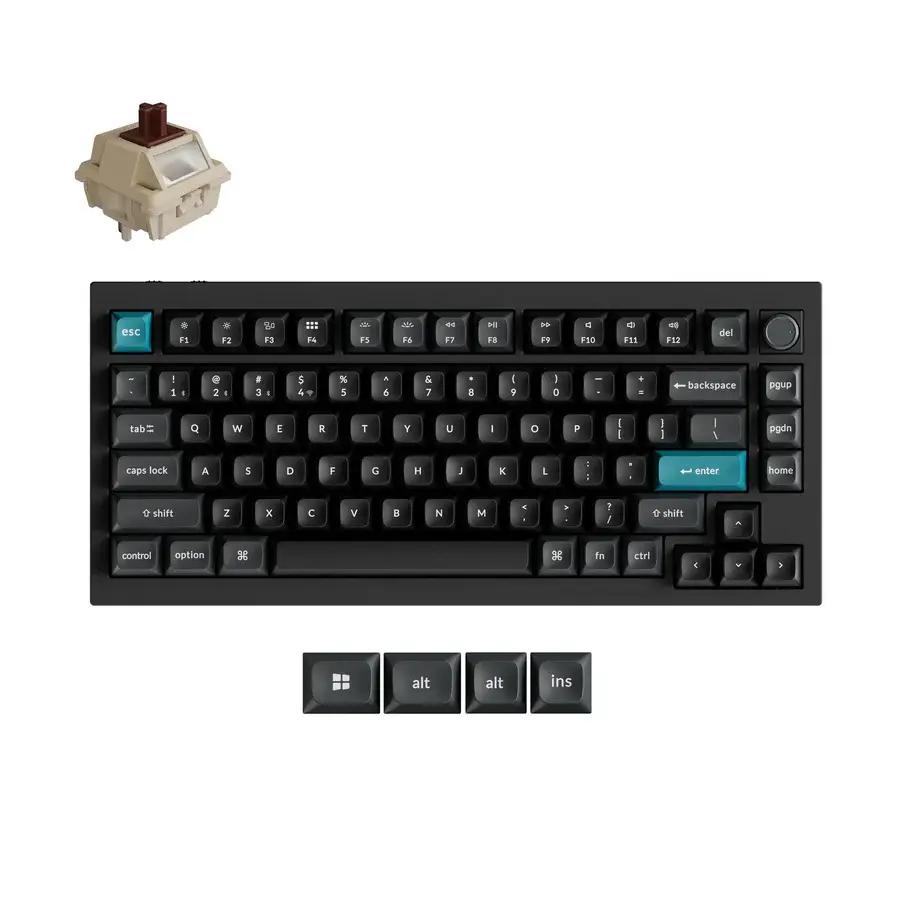 Безжична механичка клавиатура Keychron Q1 Ultra 8K Black - Silk POM Switch Brown | JAR Computers Безжична механичка клавиатура Keychron Q1 Ultra 8K Black - Silk POM Switch Brown