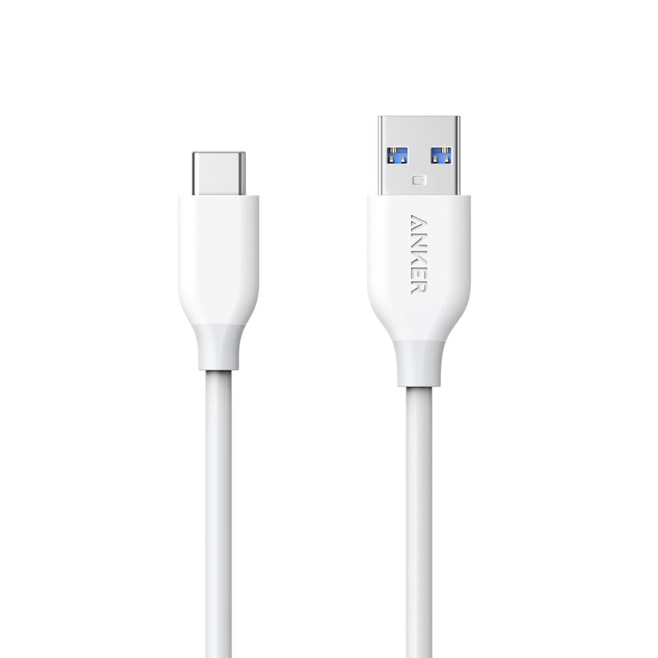 Бърз и издръжлив кабел за зареждане на устройства с USB-C порт (90 см) - Anker Powerline USB-A to USB-C 3.0 Cable (бял) | JAR Computers Бърз и издръжлив кабел за зареждане на устройства с USB-C порт (90 см) - Anker Powerline USB-A to USB-C 3.0 Cable (бял)