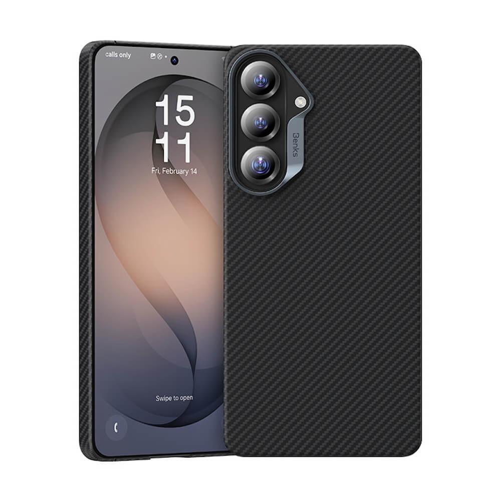 Кевларен кейс с MagSafe за Samsung Galaxy S26 - Benks Armor Air Kevlar Metal Frame Case 600D (черен) | JAR Computers Кевларен кейс с MagSafe за Samsung Galaxy S26 - Benks Armor Air Kevlar Metal Frame Case 600D (черен)