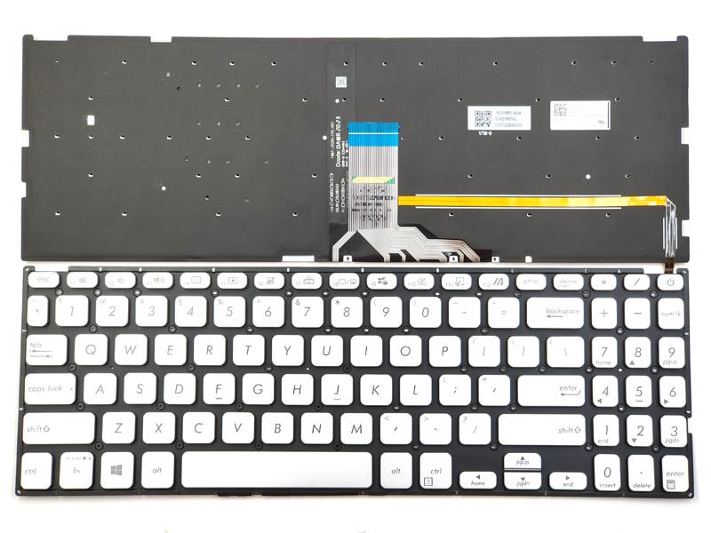 Клавиатура за лаптоп Asus X515 X515DA X515EA Сребриста Без Рамка С Малък Ентър, с Подсветка | JAR Computers Клавиатура за лаптоп Asus X515 X515DA X515EA Сребриста Без Рамка С Малък Ентър, с Подсветка