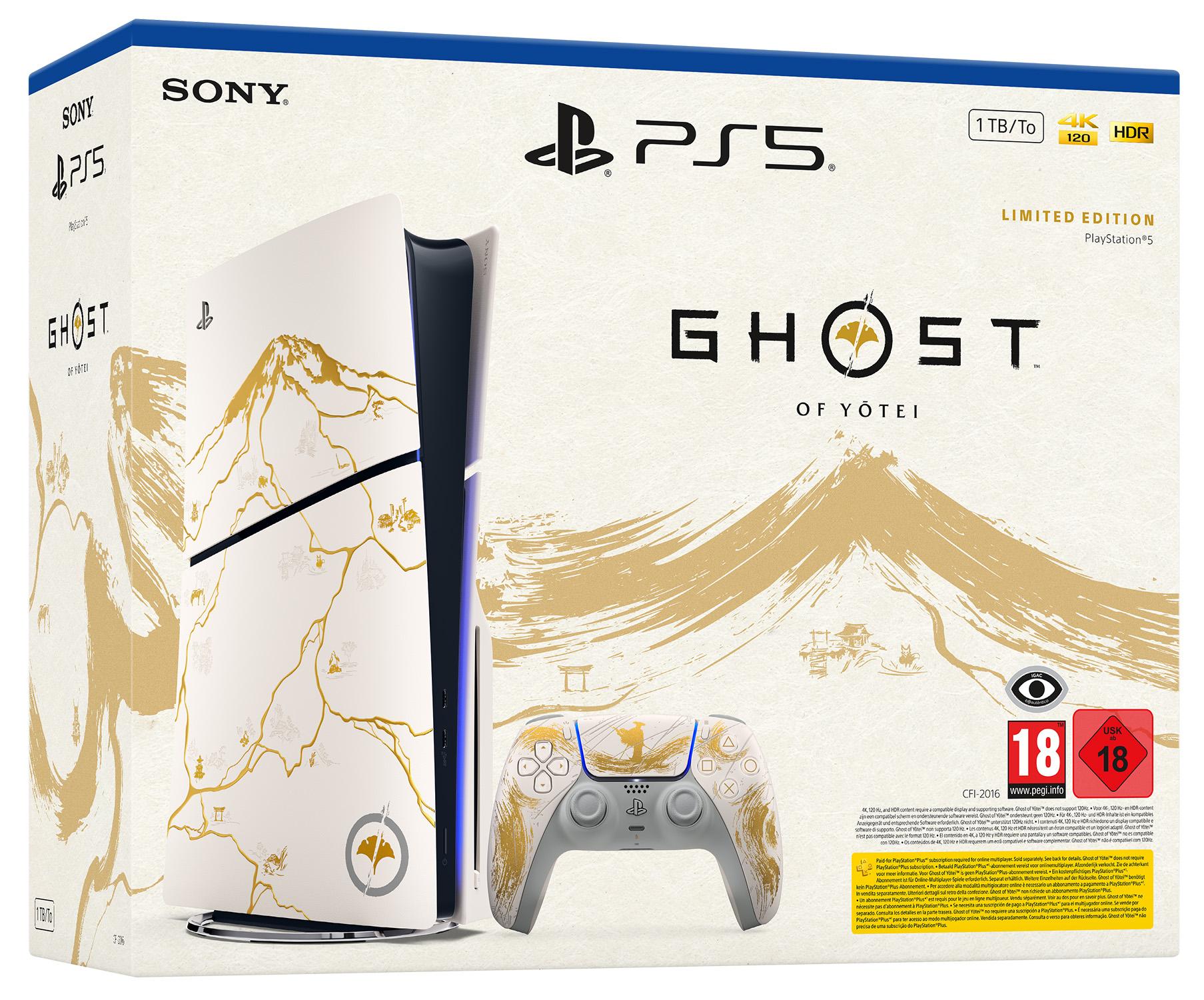 Конзола PlayStation 5 (Slim) - Ghost of Yotei Gold Limited Edition Bundle | JAR Computers Конзола PlayStation 5 (Slim) - Ghost of Yotei Gold Limited Edition Bundle