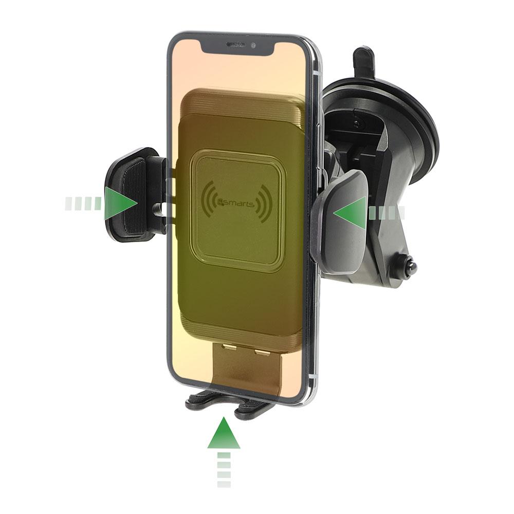 Поставка за кола с безжично зареждане за QI съвместими смартфони - 4smarts Inductive Fast Charger VoltBeam Touch 10W (черен) | JAR Computers Поставка за кола с безжично зареждане за QI съвместими смартфони - 4smarts Inductive Fast Charger VoltBeam Touch 10W (черен)