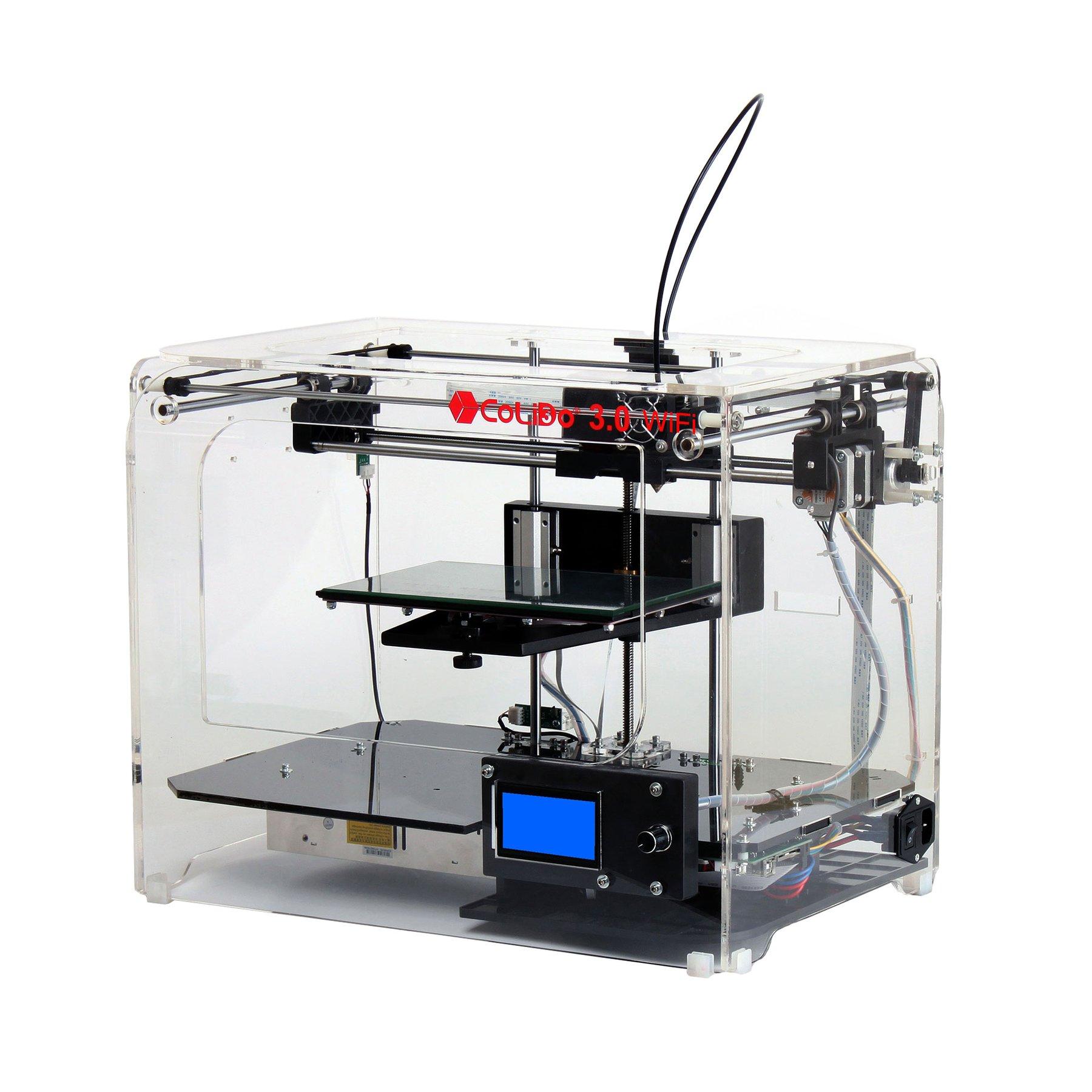 Принтер 3.0 Colido 3D X, максимална Hot Bed температура 110 °C, максимална температура на дюзата 260 °C, диаметър на нишката 1.75 mm, STL/OBJ/GCODE