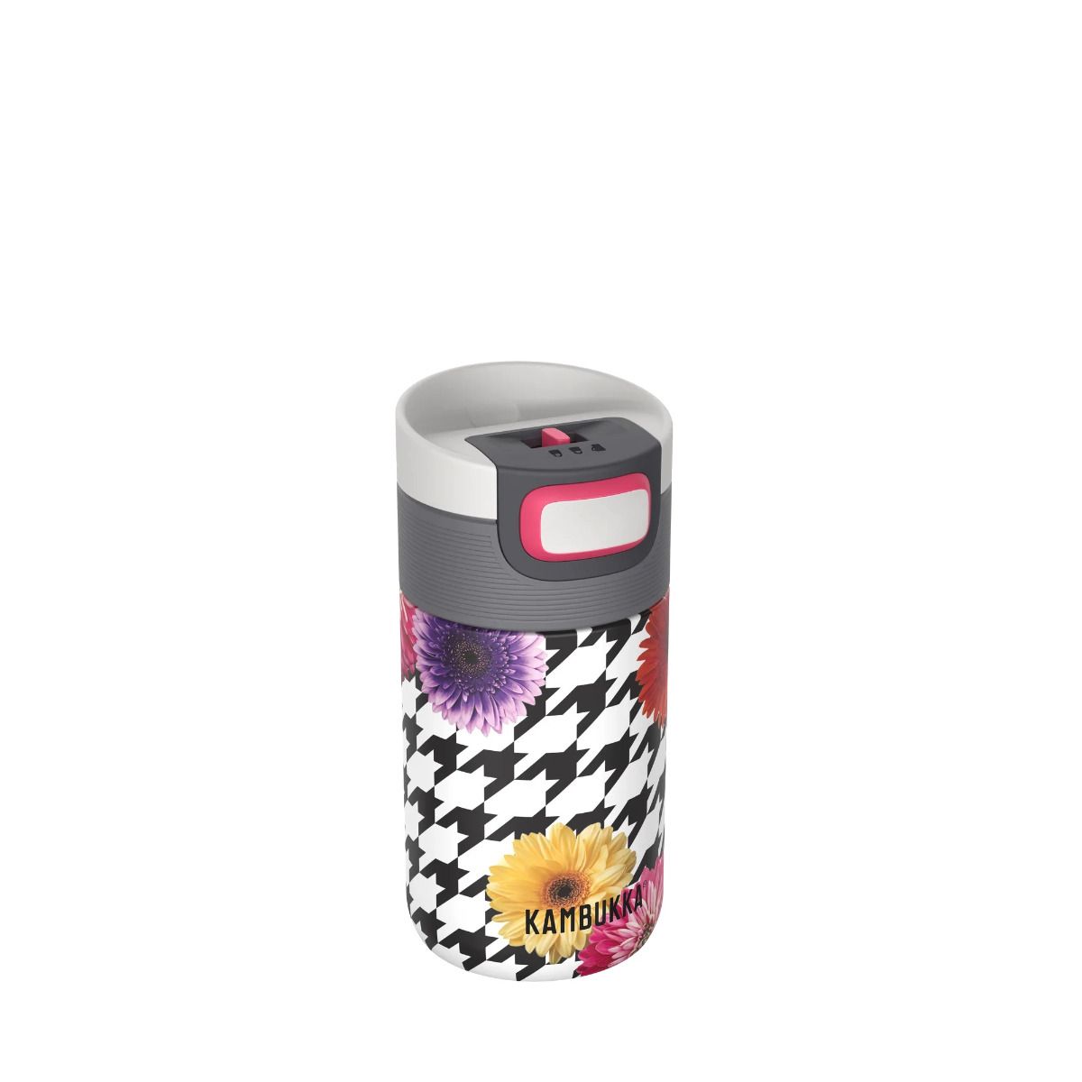Термочаша ​от неръждаема стомана Kambukka Etna с термокапак 3 в 1 Snapclean®, 300 мл, Floral Patchwork
