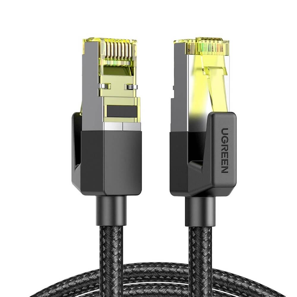 Здрав Gigabit Ethernet RJ45 Cat 7 кабел с въжена оплетка - Ugreen NW150 Cat7 RJ45 Gigabit Network Cable (300 см) (черен) | JAR Computers Здрав Gigabit Ethernet RJ45 Cat 7 кабел с въжена оплетка - Ugreen NW150 Cat7 RJ45 Gigabit Network Cable (300 см) (черен)