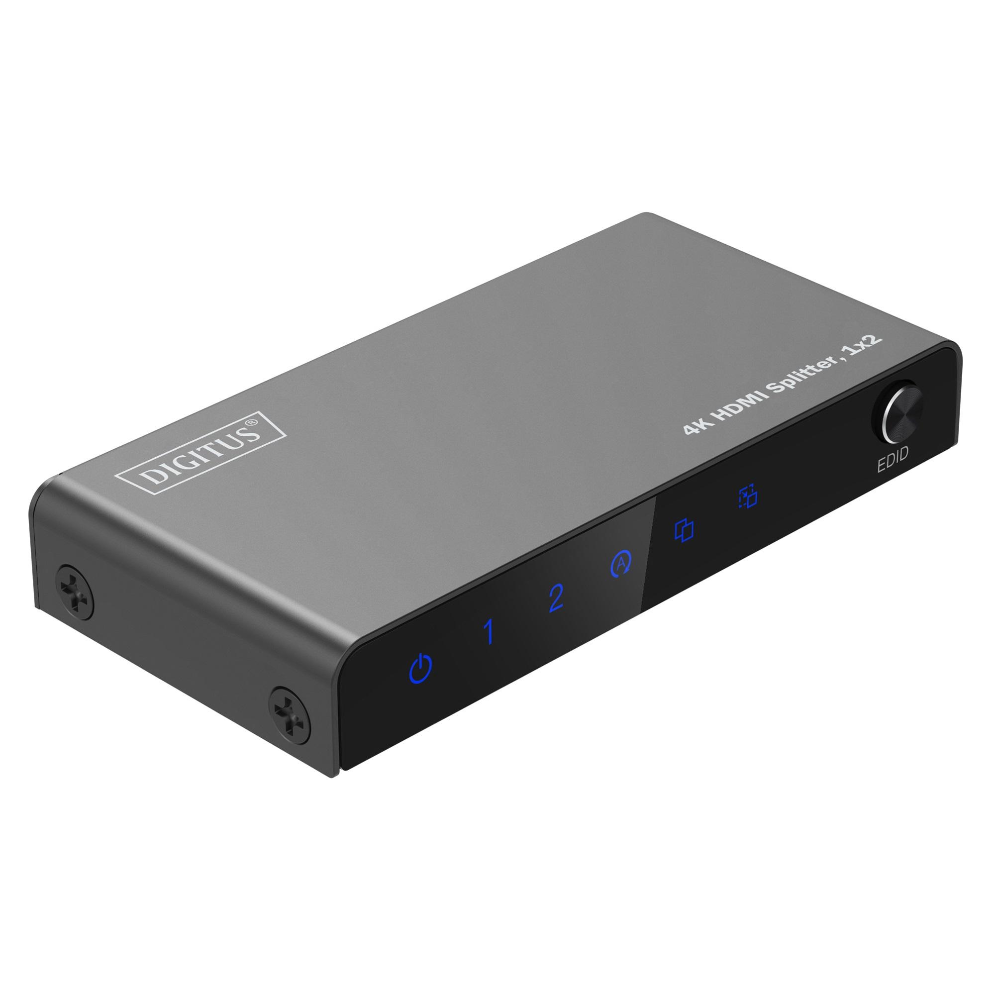 DIGITUS DS-55336 :: HDMI сплитер, 1x2, 4K/60Hz HDCP 2.2(4:4:4)