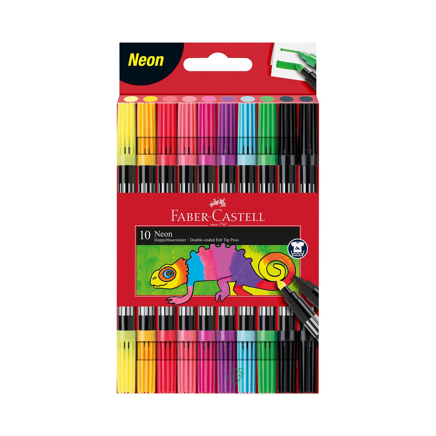 Faber-Castell Флумастери, двойни, 10 неонови цвята