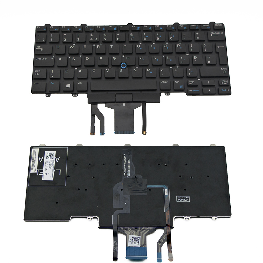 Клавиатура за лаптоп Dell Latitude 3340 3350 5495 7350 E5450 E5470 E7450 E7470 Type 2 Черна Без Рамка (Голям Ентър) с Подсветка / Black Without Frame UK With Backlit - Оригинална | JAR Computers Клавиатура за лаптоп Dell Latitude 3340 3350 5495 7350 E5450 E5470 E7450 E7470 Type 2 Черна Без Рамка (Голям Ентър) с Подсветка / Black Without Frame UK With Backlit - Оригинална