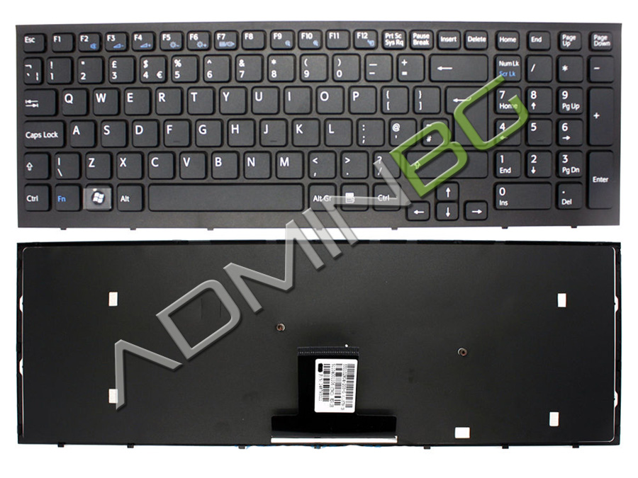 Клавиатура за лаптоп Sony Vaio VPC-EB VPC EB Black Frame Black с Кирилица | JAR Computers Клавиатура за лаптоп Sony Vaio VPC-EB VPC EB Black Frame Black с Кирилица