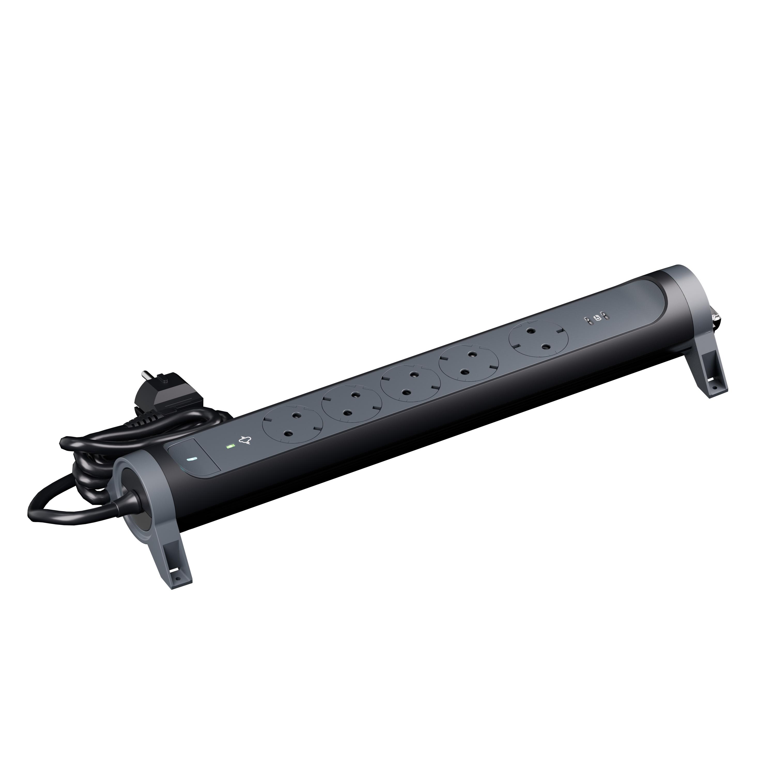 694431 Разклонител шуко 5X2P+E, USB C+C, 20W, защита, кабел 1,5 м, черно, Legrand