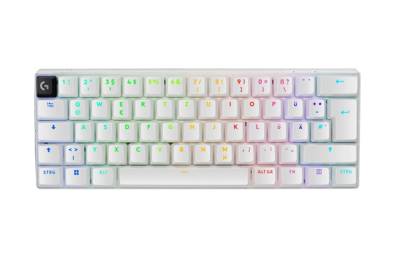Геймърска клавиатура Logitech Pro X 60 Tactile White, KEYCONTROL, LIGHTSYNC, RGB, Бяла