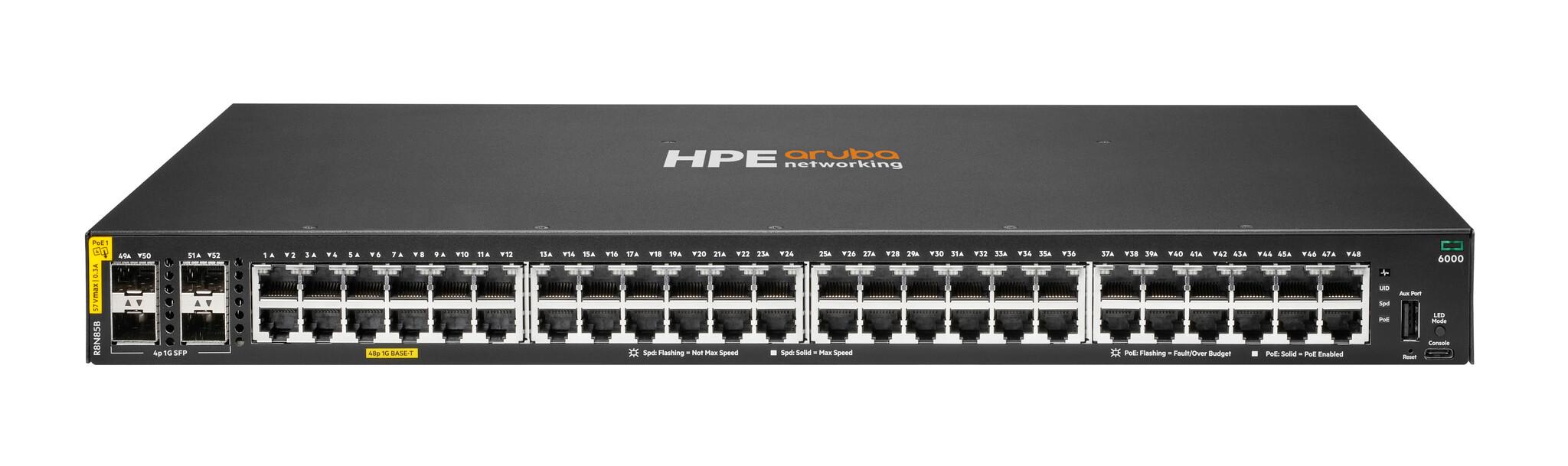 HPE Aruba Networking CX 6000 Управляем L2/L3 Gigabit Ethernet (10/100/1000) Захранване по Ethernet (PoE) 1U Черен | JAR Computers HPE Aruba Networking CX 6000 Управляем L2/L3 Gigabit Ethernet (10/100/1000) Захранване по Ethernet (PoE) 1U Черен