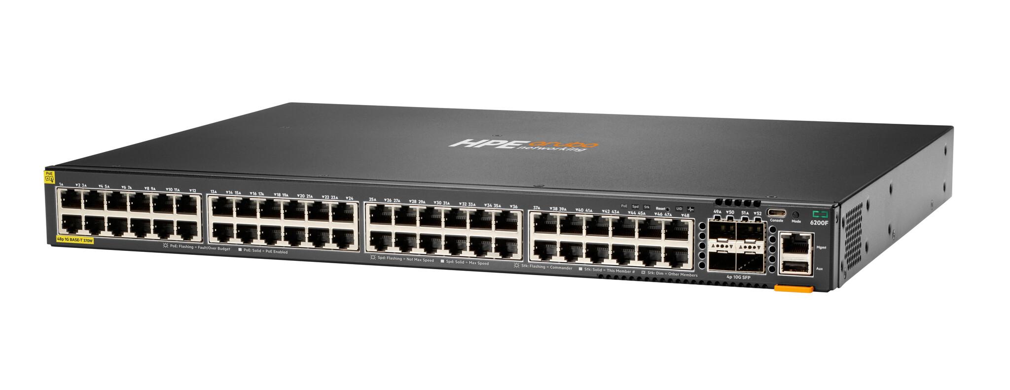 HPE Aruba Networking CX 6200F 48G 4SFP Switch Управляем L3 Gigabit Ethernet (10/100/1000) 1U | JAR Computers HPE Aruba Networking CX 6200F 48G 4SFP Switch Управляем L3 Gigabit Ethernet (10/100/1000) 1U