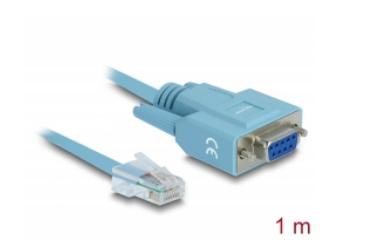Кабел сериен Delock RS-232 DB9 F ( с винт) - RS-232 RJ45 M- 1m, за конзоли на CISCO рутери, комутатори, точки за достъп | JAR Computers Кабел сериен Delock RS-232 DB9 F ( с винт) - RS-232 RJ45 M- 1m, за конзоли на CISCO рутери, комутатори, точки за достъп