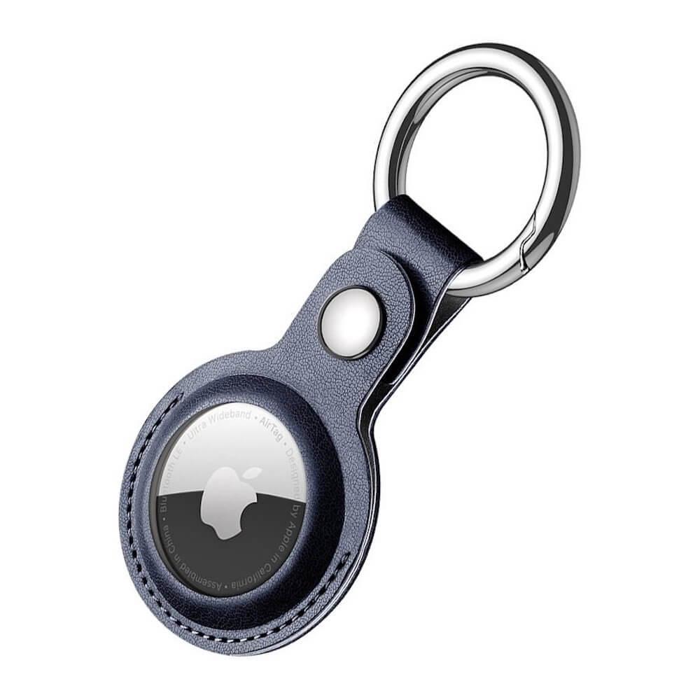 Ключодържател от изкуствена кожа за Apple AirTag - Dux Ducis AirTag PU Leather Keyring (тъмносин) | JAR Computers Ключодържател от изкуствена кожа за Apple AirTag - Dux Ducis AirTag PU Leather Keyring (тъмносин)