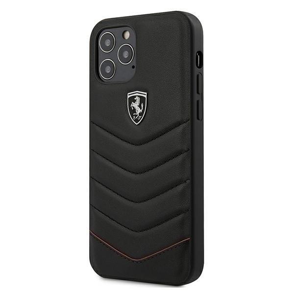 Кожен кейс (естествена кожа) за iPhone 12 Pro Max - Ferrari Off Track Quilted Leather Hard Case (черен) | JAR Computers Кожен кейс (естествена кожа) за iPhone 12 Pro Max - Ferrari Off Track Quilted Leather Hard Case (черен)
