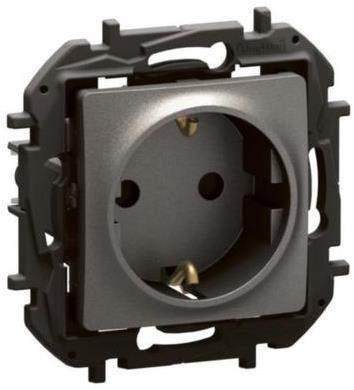 Контакт ШУКО 16A с детска защита цвят Сив Niloe New Legrand | JAR Computers Контакт ШУКО 16A с детска защита цвят Сив Niloe New Legrand