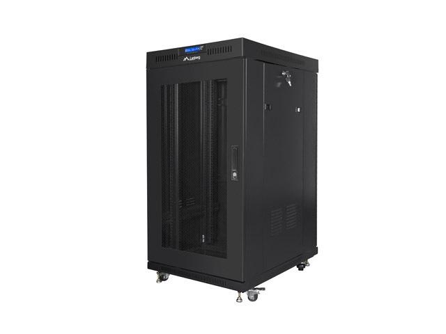 Lanberg rack cabinet 19" free-standing 22U/800x800 (flat pack) with glass door lcd black v2