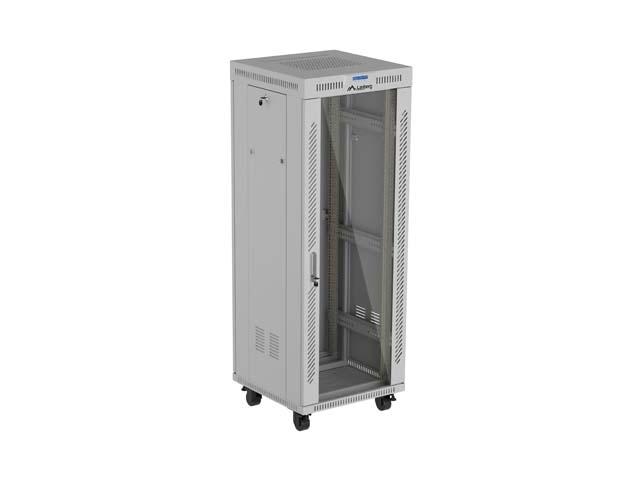 Lanberg Rack Cabinet 19" Free-Standing 32U/600X600 (FlAT Pack) With Glass Door LCD Grey V2