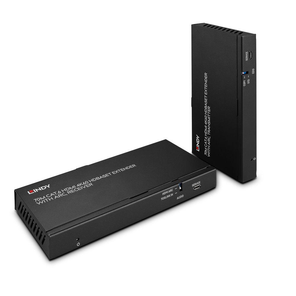 LINDY LNY-38349 :: HDMI 4K60, Audio, IR & RS-232 HDBaseT екстендър с ARC, Cat. 6, 70.0 м | JAR Computers LINDY LNY-38349 :: HDMI 4K60, Audio, IR & RS-232 HDBaseT екстендър с ARC, Cat. 6, 70.0 м