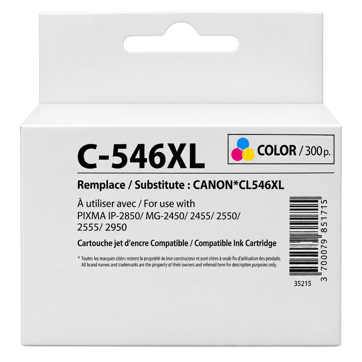 Мастилница CANON CL-546XL Color, Canon IP2850/ MG2450/MG2550/TS335x, 360k 15ml, Generink