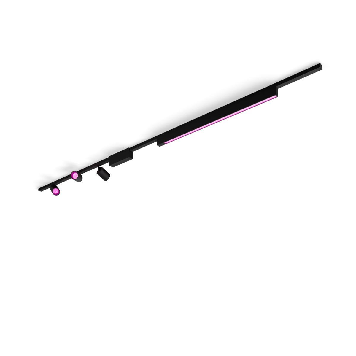 Philips Hue White and colour ambience Perifo straight ceiling base kit (3 spots, 1 light bar) | JAR Computers Philips Hue White and colour ambience Perifo straight ceiling base kit (3 spots, 1 light bar)