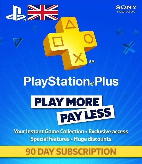 PlayStation Plus абонамент - 90 дни (UK акаунт)