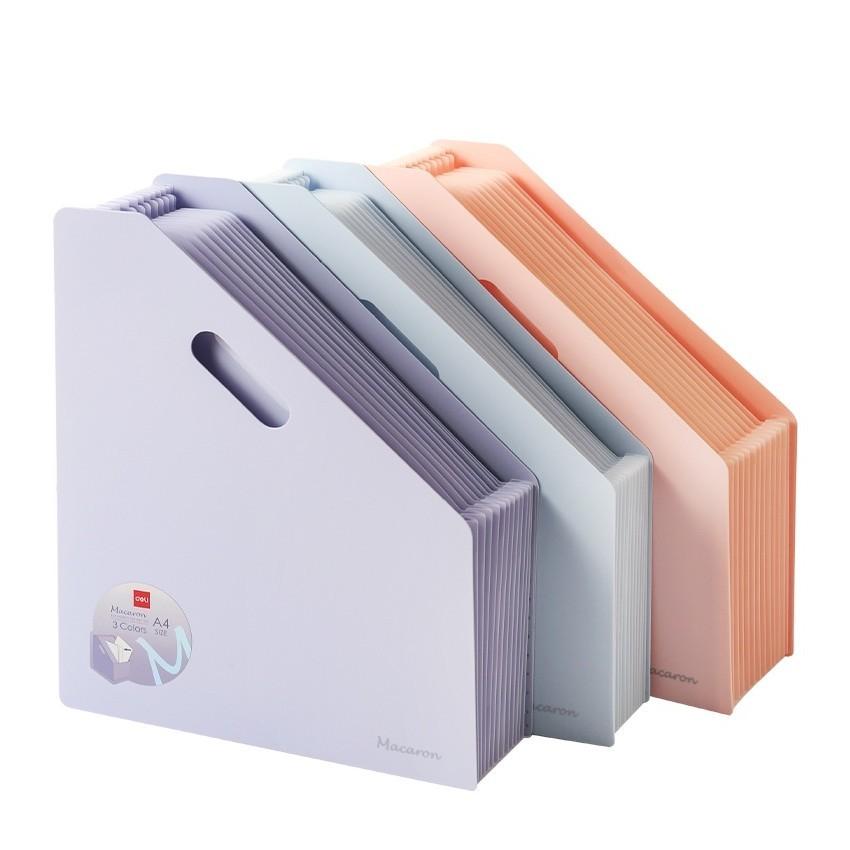Вертикална поставка Deli Macaron, EB41102, A4, разширяема, с 13 джоба, PP 1000 mic, корал | JAR Computers Вертикална поставка Deli Macaron, EB41102, A4, разширяема, с 13 джоба, PP 1000 mic, корал