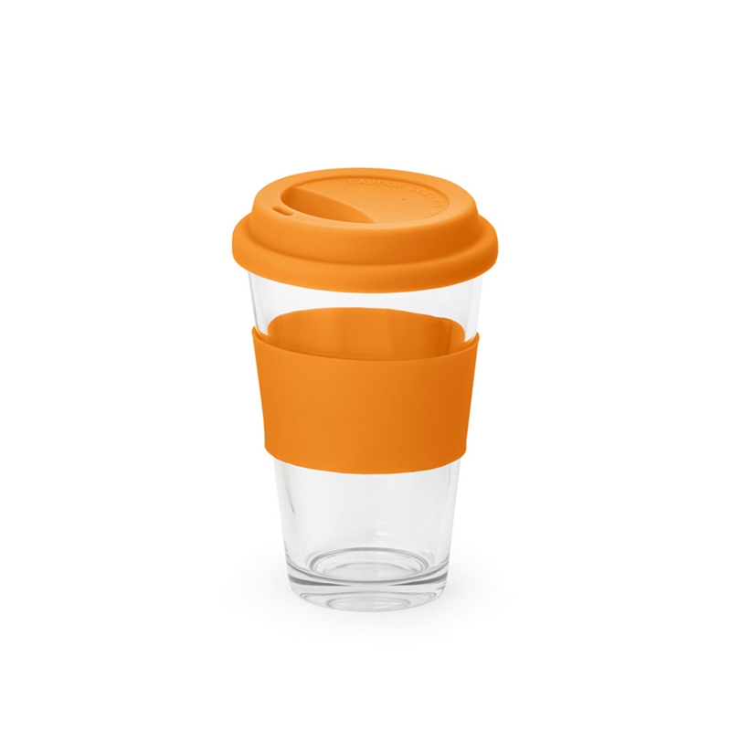 Чаша за пътуване Barty, стъклена, 330 ml, оранжева