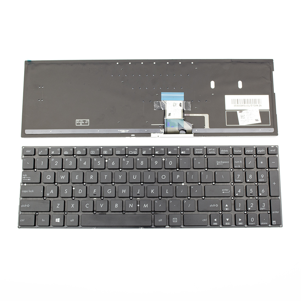 Клавиатура за лаптоп Asus Q502 Q552 N592 Черна Без Рамка (Малък Ентър) с Подсветка / Black Without Frame US With Backlit | JAR Computers Клавиатура за лаптоп Asus Q502 Q552 N592 Черна Без Рамка (Малък Ентър) с Подсветка / Black Without Frame US With Backlit