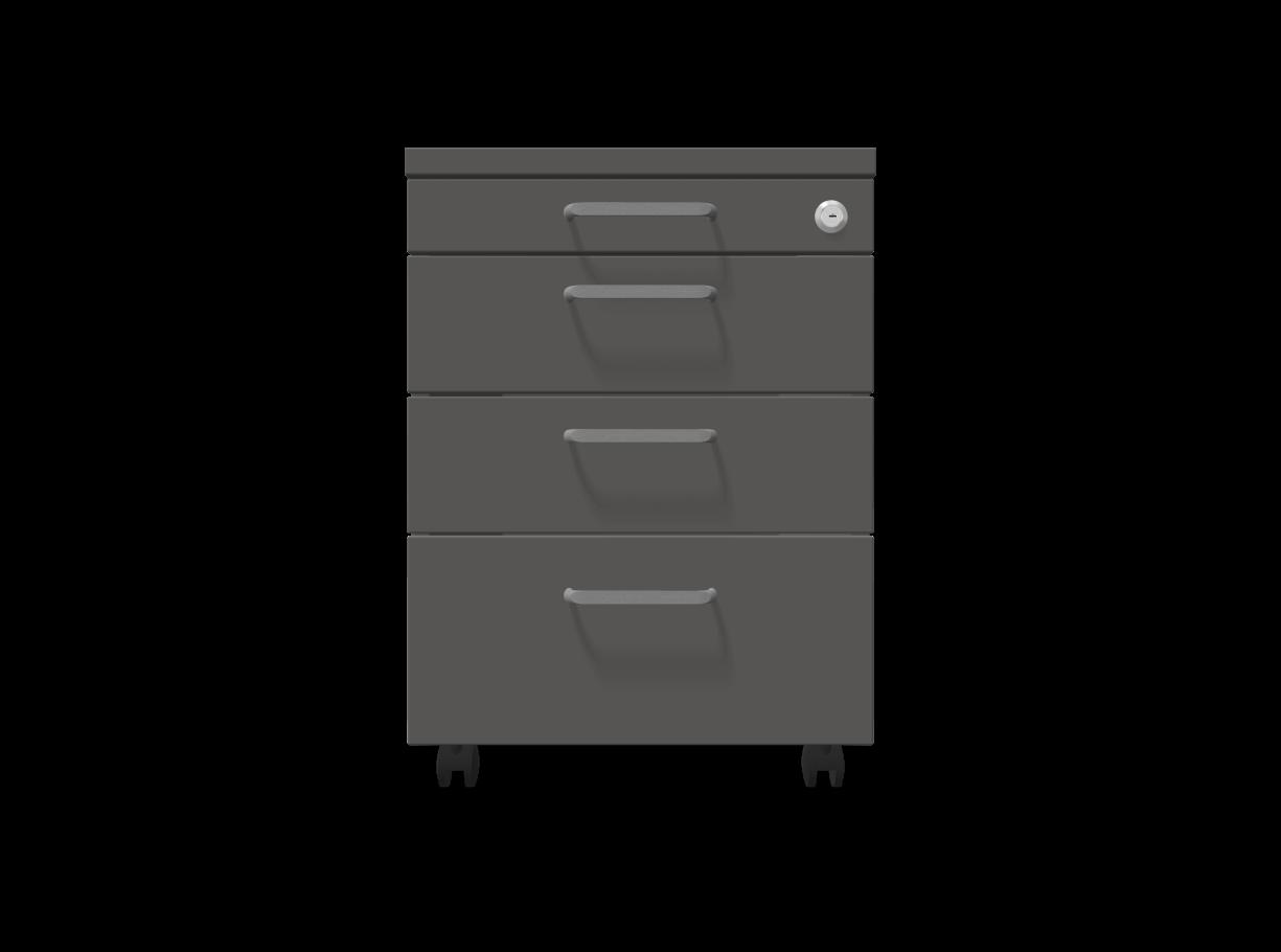 Мобилен контейнер с четири чекмеджета Easy Space 3D PD, 430х600х600мм, ПДЧ 18 мм, тъмносив | JAR Computers Мобилен контейнер с четири чекмеджета Easy Space 3D PD, 430х600х600мм, ПДЧ 18 мм, тъмносив