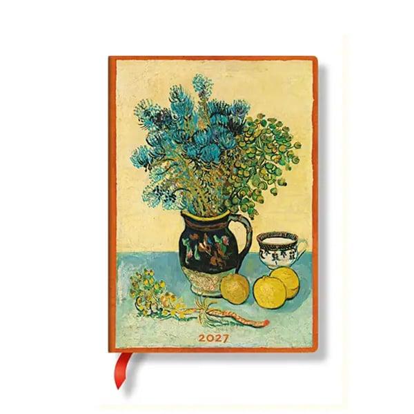 Paperblanks Планер Van Gogh's Still Life, Midi, вертикален, твърда корица, 88 листа, за 2027 година