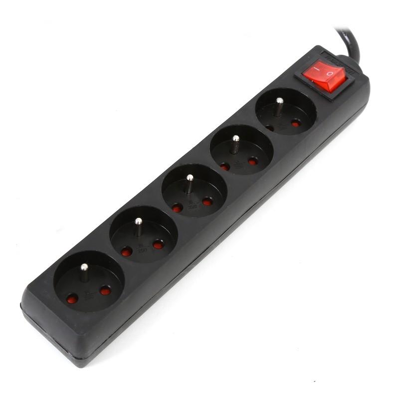 Разклонител за зареждане на техника и мобилни устройства (10A) - Fiesta Power Supplier Extension Cord 5 French 5 m (черен) | JAR Computers Разклонител за зареждане на техника и мобилни устройства (10A) - Fiesta Power Supplier Extension Cord 5 French 5 m (черен)