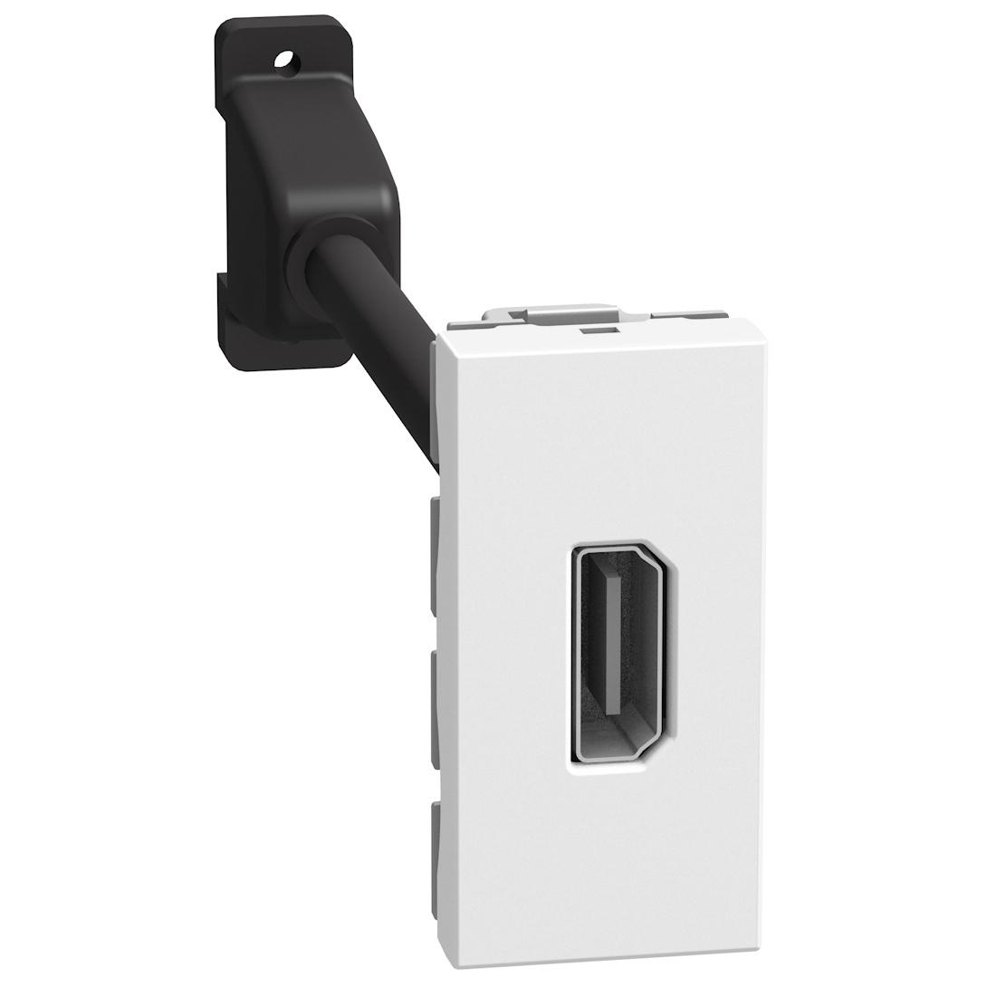 Розетка HDMI 2.0 с кабел 15сm 1M Бял - bticino Light Now YW4284P | JAR Computers Розетка HDMI 2.0 с кабел 15сm 1M Бял - bticino Light Now YW4284P