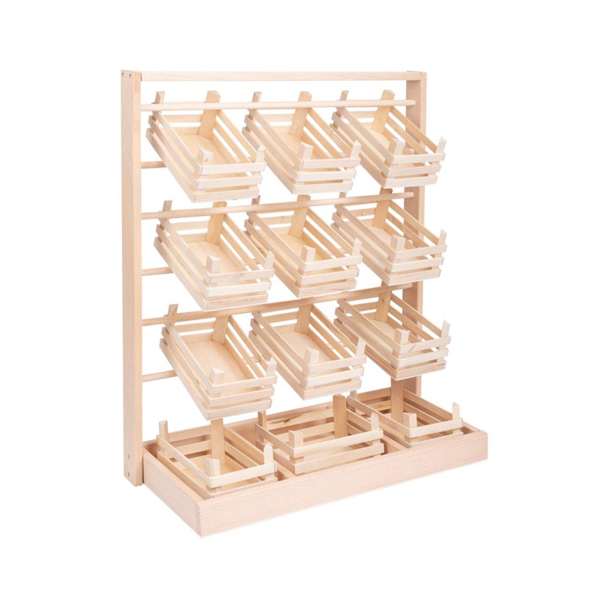 Small Foot Щанд, с 12 касетки, дървен, 60 х 24 х 67 cm | JAR Computers Small Foot Щанд, с 12 касетки, дървен, 60 х 24 х 67 cm