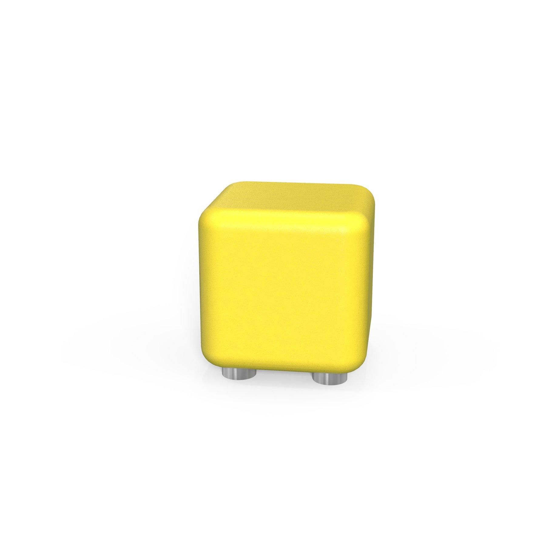 Табуретка RFG Cube, квадратна, екокожа, 60 х 60 х 43 cm, жълта