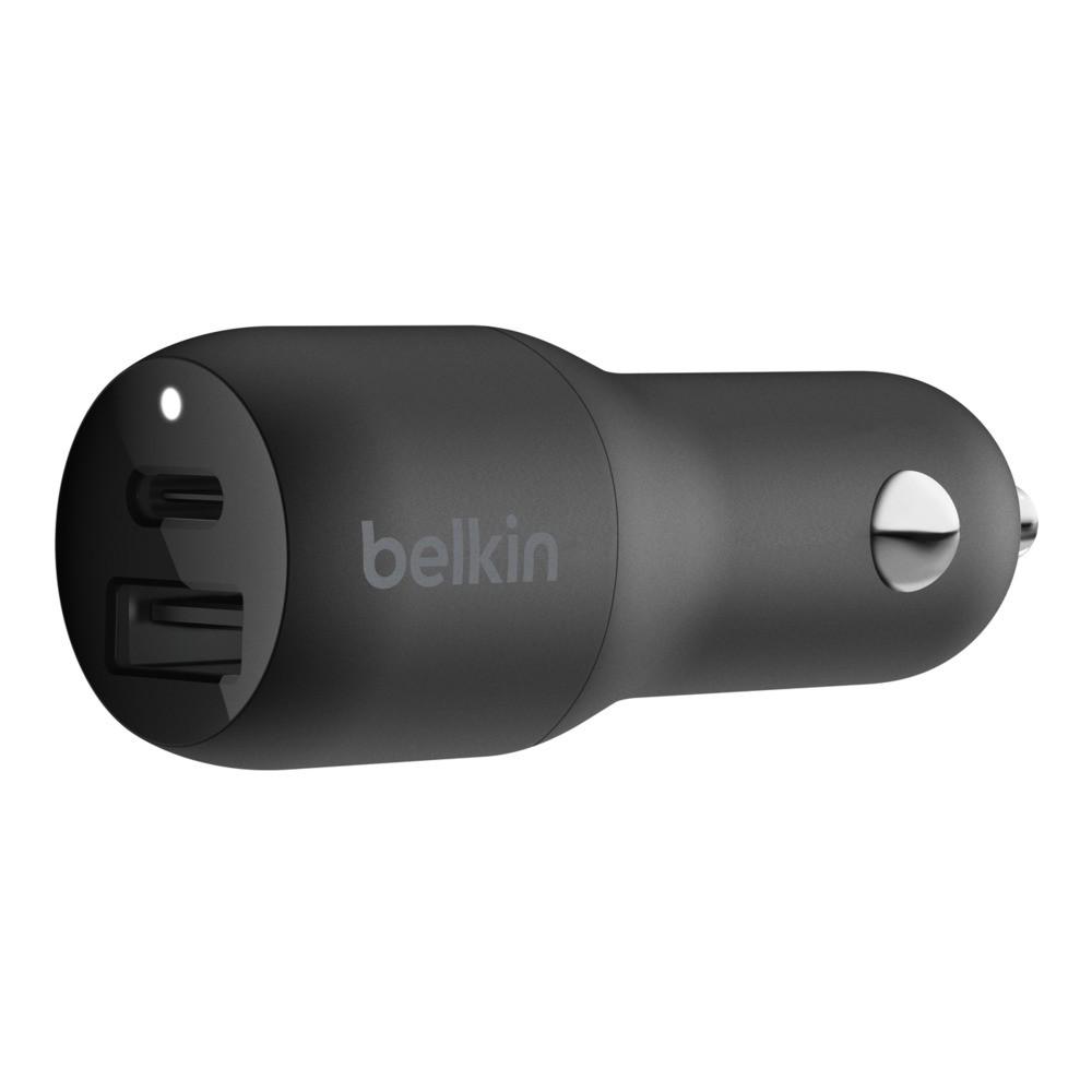 Зарядно за кола с USB-C и USB изходи за зареждане на мобилни устройства с USB-C (черен) - Belkin Boost Charge Dual 30W Car Charger | JAR Computers Зарядно за кола с USB-C и USB изходи за зареждане на мобилни устройства с USB-C (черен) - Belkin Boost Charge Dual 30W Car Charger