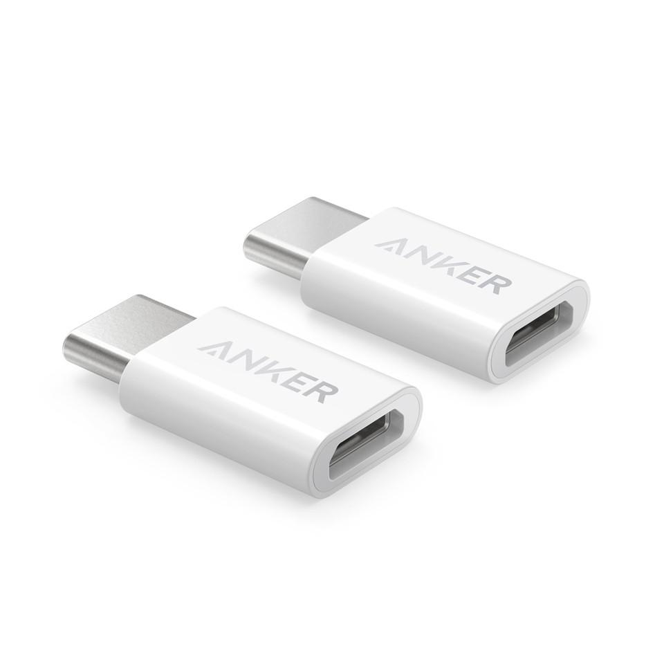 Адаптер от microUSB женско към USB-C мъжко за мобилни устройства с USB-C порт (бял) - Anker USB-C Male to Micro USB Female Adapter (2 броя) | JAR Computers Адаптер от microUSB женско към USB-C мъжко за мобилни устройства с USB-C порт (бял) - Anker USB-C Male to Micro USB Female Adapter (2 броя)