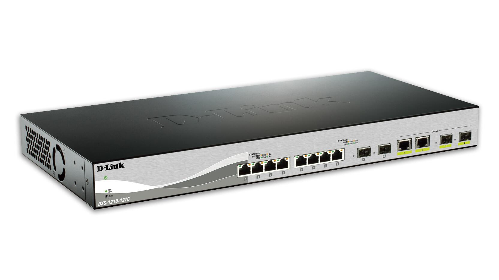 D-Link DXS-1210-12TC/E мрежов суич Управляем L2 10G Ethernet (100/1000/10000) 1U Черен, Сребърен | JAR Computers D-Link DXS-1210-12TC/E мрежов суич Управляем L2 10G Ethernet (100/1000/10000) 1U Черен, Сребърен
