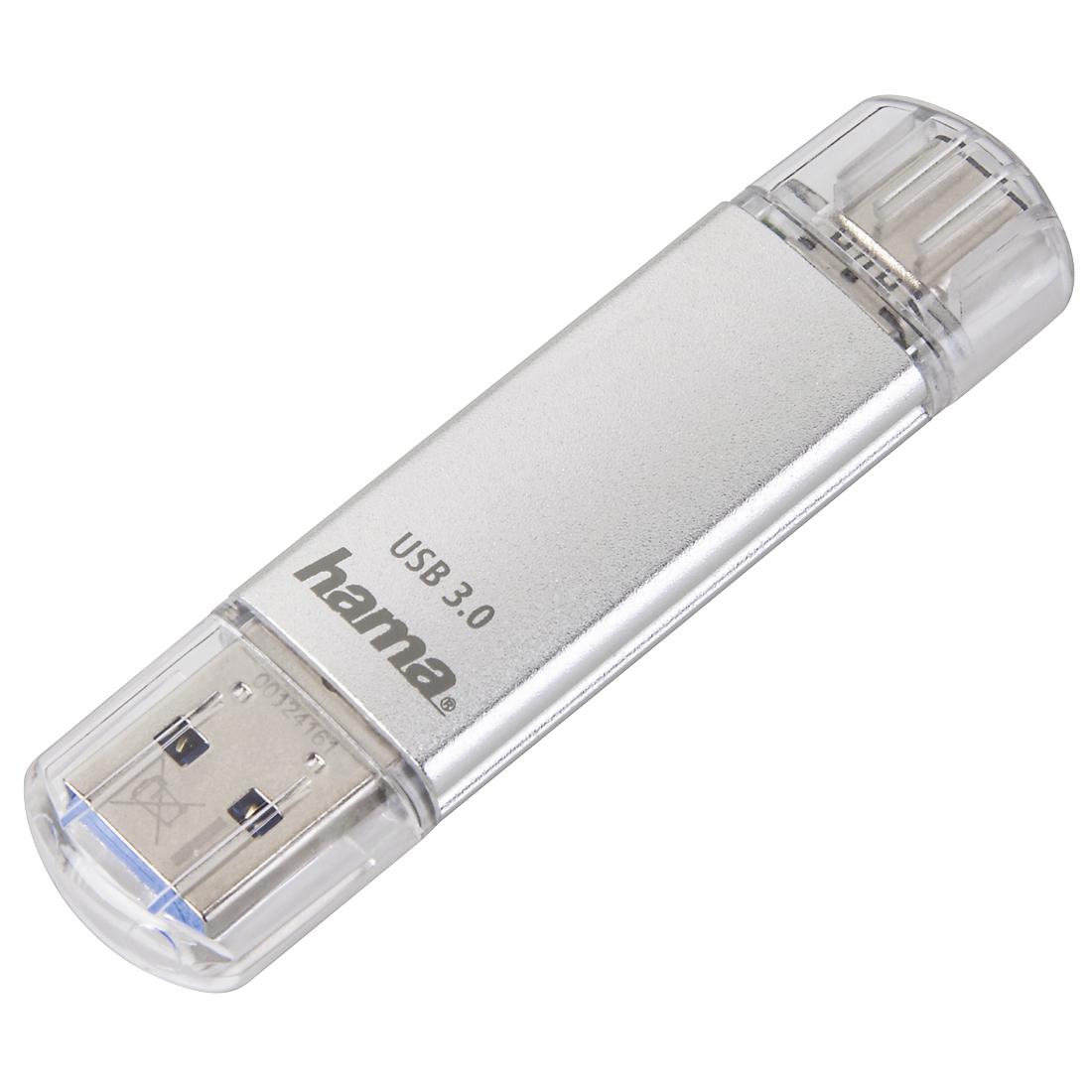 Hama C-Laeta USB флаш памет 128 GB USB Type-A / USB Type-C 3.2 Gen 1 (3.1 Gen 1) Сребърен | JAR Computers Hama C-Laeta USB флаш памет 128 GB USB Type-A / USB Type-C 3.2 Gen 1 (3.1 Gen 1) Сребърен