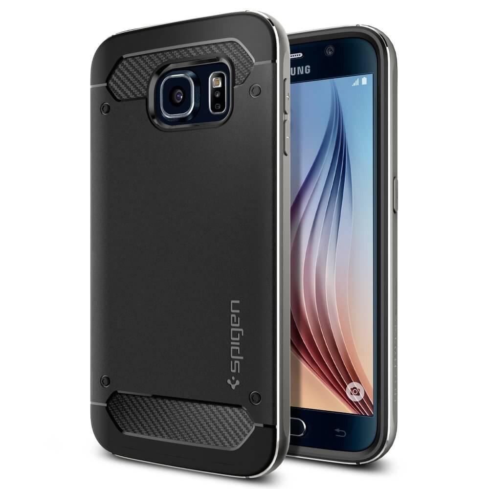 Хибриден кейс с висока степен на защита за Samsung Galaxy S6 - Spigen Neo Hybrid Metal Case (черен-сив) | JAR Computers Хибриден кейс с висока степен на защита за Samsung Galaxy S6 - Spigen Neo Hybrid Metal Case (черен-сив)