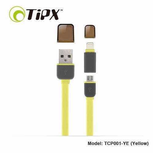 Кабел за Apple и устройства с MicroUSB - TIPX 2in1 Micro USB & Lightning Charge & Sync Cable (жълт) | JAR Computers Кабел за Apple и устройства с MicroUSB - TIPX 2in1 Micro USB & Lightning Charge & Sync Cable (жълт)